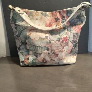 Maurizio Taiuti cream floral leather tote bag